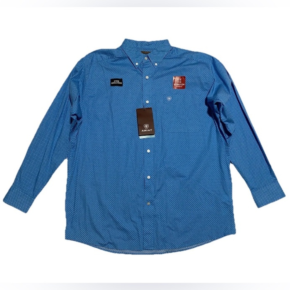 Ariat Mens Classic Fit Long Sleeve Button Down Stretch Shirt XL New